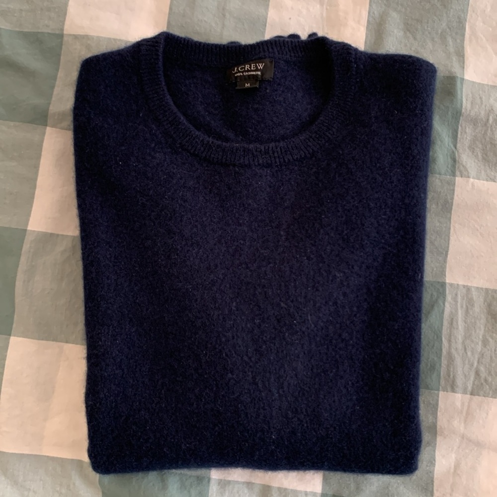 JCrew Dark Blue Navy Cashmere Sweater Size M